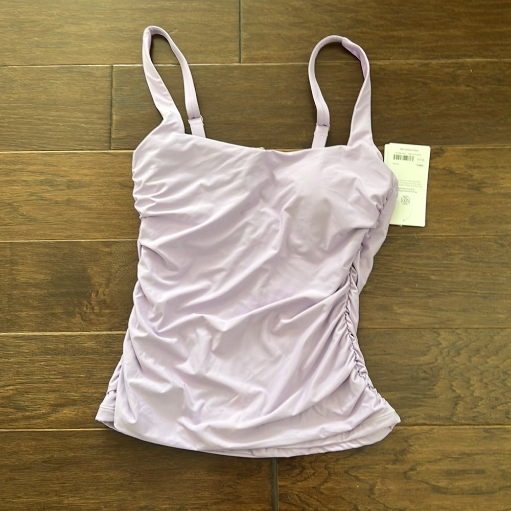 Athleta Square Neck Bra Cup Tankini 36B/C Elfin Purple